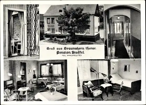 Ak Braunshorn im Hunsrück, Pension Stoffel, Einzelzimmer, Zimmerflur