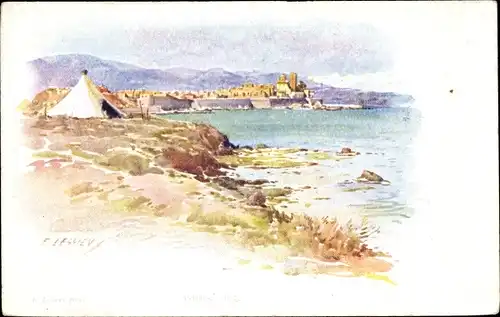 Künstler Ak Lessieux, Gustavia Saint Barthélemy Antillen, Küstenlandschaft