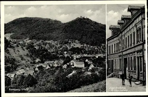 Ak Ramberg in der Pfalz, Gesamtansicht, Jugendherberge St. Albertusheim