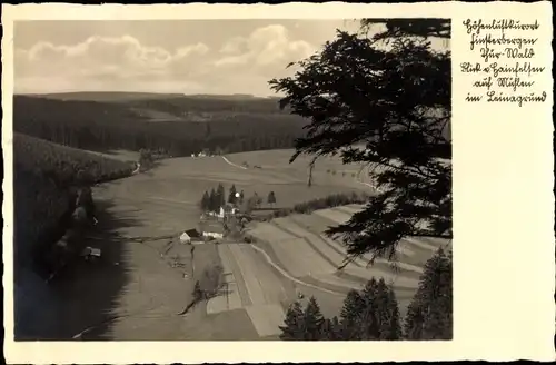 Ak Finsterbergen Friedrichroda im Thüringer Wald, Blick vom Hainfelsen auf Mühlen im Leinagrund