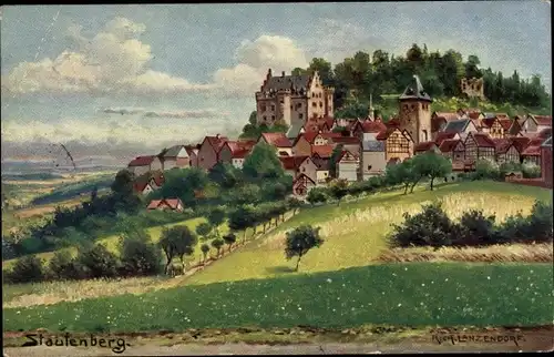 Künstler Ak Lanzendorf, Staufenberg in Hessen, Schloss Staufenberg