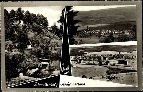 Ak Schmallenberg im Sauerland, Teilansichten, Partie an der Lenne