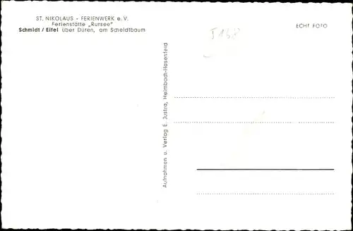 Ak Schmidt Nideggen in der Eifel, Ferienstätte "Rursee", St. Nikolaus Ferienwerk