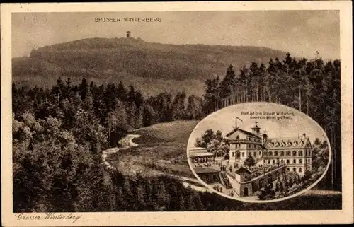 Ak Ostrau Bad Schandau Sächsische Schweiz, Großer Winterberg, Hotel