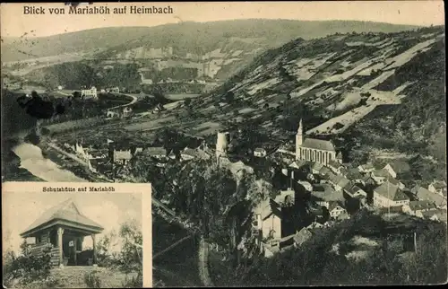 Ak Heimbach in der Eifel, Blick von Marienhöh, Schutzhütte