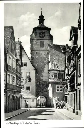 Ak Rothenburg ob der Tauber Mittelfranken, Weißer Turm