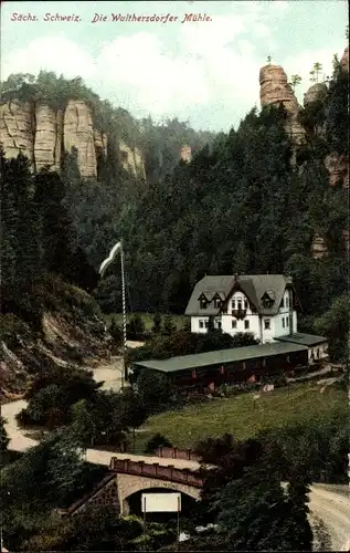 Ak Porschdorf Bad Schandau Sächsische Schweiz, Walthersdorfer Mühle