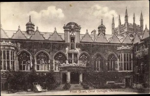 Ak Oxford Oxfordshire England, Front Quad, Oriel College
