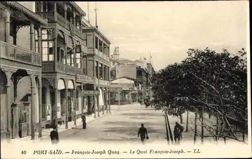 Ak Port Said Ägypten, Francois Joseph Quay