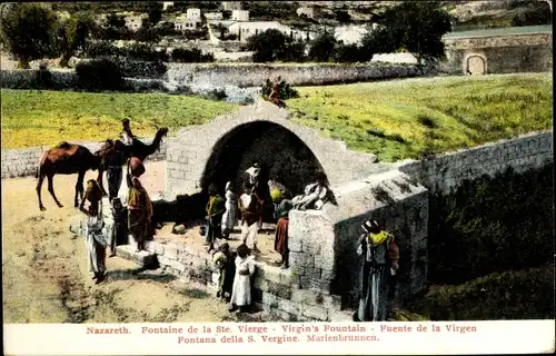 Ak Nazaret Nazareth Israel, Marienbrunnen