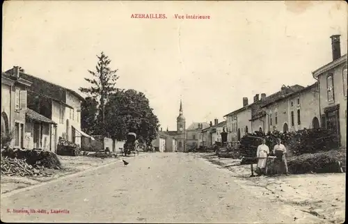 Ak Azerailles Meurthe et Moselle, Blick in eine Straße