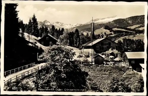 Ak Hirschegg Mittelberg in Vorarlberg, Walserschanze, Österreichisches Grenzwirtshaus