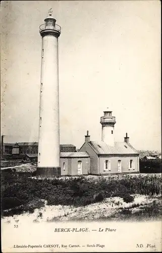 Ak Berck Plage Pas de Calais, Le Phare