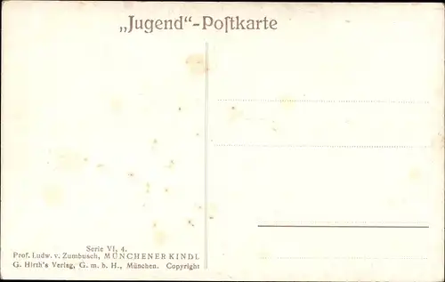 Künstler Ak Zumbusch, Ludwig von, Portrait eines Mädchens, Jugend Postkarte Serie VI 4