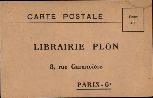 Ak Paris VI., Librairie Plon; Rue Garanciere, Reklame, Abonnement