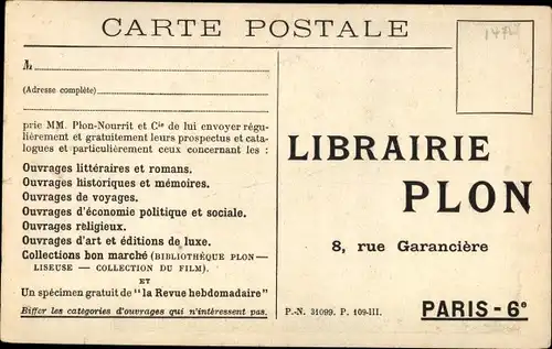 Ak Philippe Barrès, La Guerre a Vingt Ans, Reklame, Librairie Plon