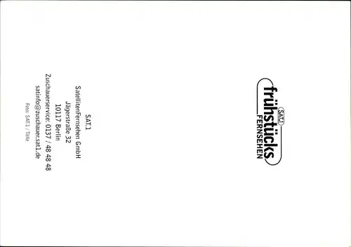 Ak Fernsehmoderator Andreas Franke, Sat 1 Frühstücksfernsehen, Autogramm