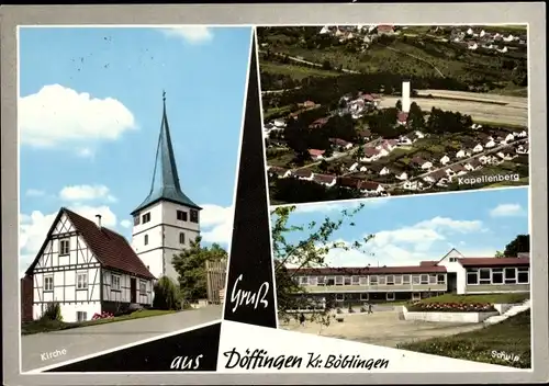 Ak Döffingen Grafenau in Württemberg, Schule, Kirche, Kapellenberg
