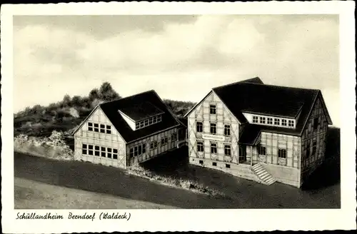 Ak Berndorf Twistetal Hessen, Baustein für das Schullandheim