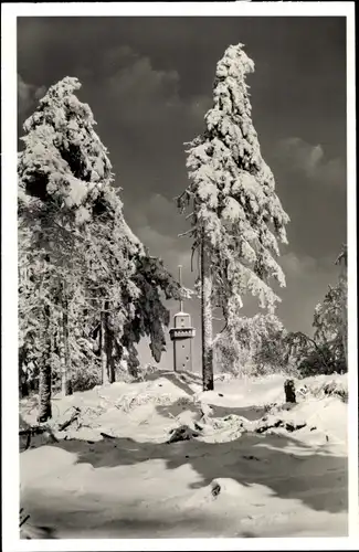 Ak Niederreifenberg Schmitten im Taunus, Großer Feldberg, Aussichtsturm im Winter