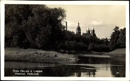 Foto Ak Hradec Králové Königgrätz Stadt, Stok Orlice s Labem