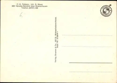 Ak Spieka Neufeld Nordholz Wurster Nordseeküste, C.-H. Patjens