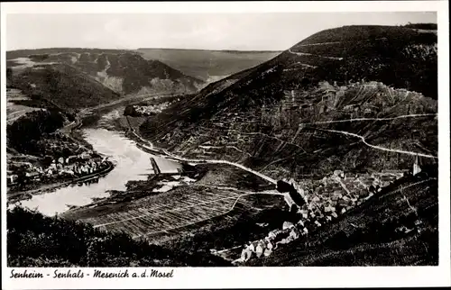 Ak Senhals Senheim Mesenich an der Mosel, Ort mit Umgebung