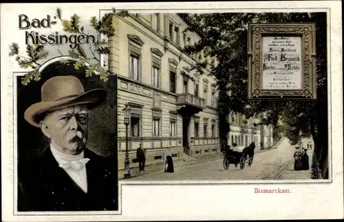 Ak Bad Kissingen Unterfranken Bayern, Bismarckstraße, Fürst Bismarck