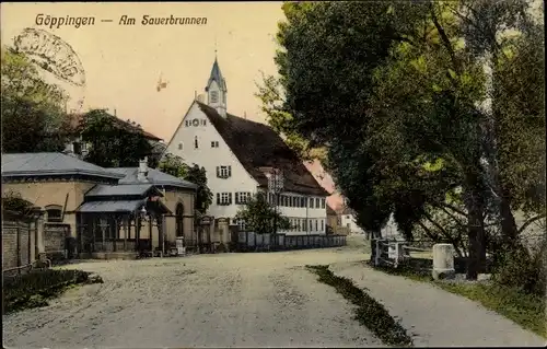 Ak Göppingen in Baden Württemberg, Am Sauerbrunnen