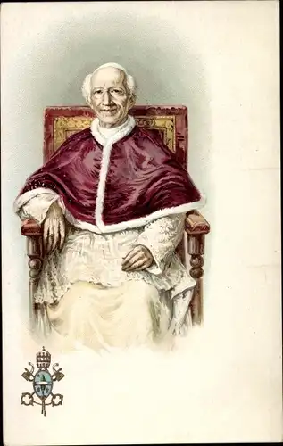 Litho Papst Leo XIII, Thron