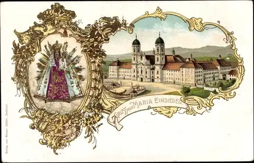Präge Litho Einsiedeln Kanton Schwyz Schweiz, Kloster Maria Einsiedeln