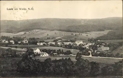 Ak Laab am Walde Niederösterreich, Blick auf den Ort