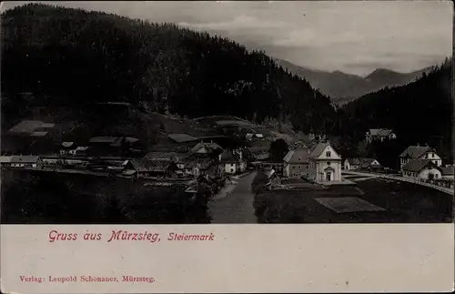 Ak Mürzsteg Steiermark, Blick auf den Ort