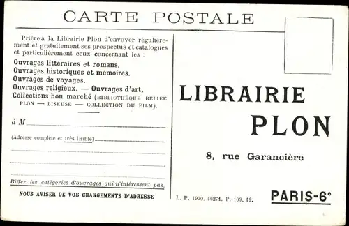 Ak Lucien Marsaux, Auteur de Les Prodigues, Reklame, Librairie Plon