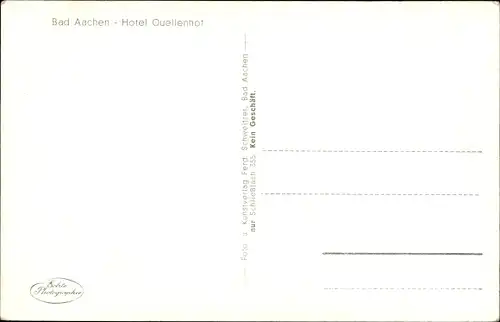 Ak Aachen in Nordrhein Westfalen, Parkhotel Quellenhof