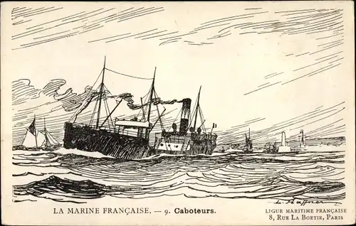 Künstler Ak Haffner, L., Caboteurs, La Marine Francaise