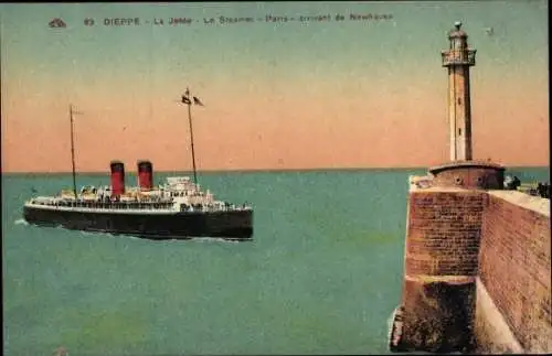 Ak Dieppe Seine Maritime, Steamer Paris, Dampfer, CGT, French Line