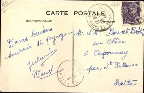 Ak Le Havre Seine Maritime, Le Paquebot Ile de France, Dampfer, CGT, French Line