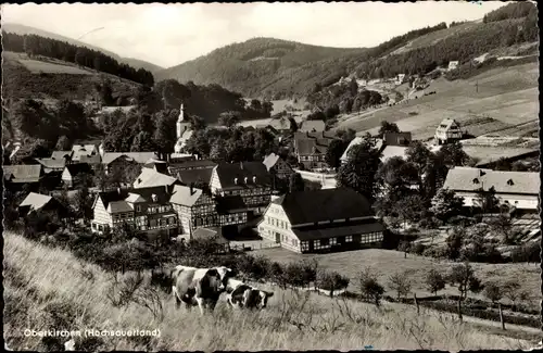 Ak Oberkirchen Schmallenberg im Sauerland, Teilansicht mit Gasthof Schauerte