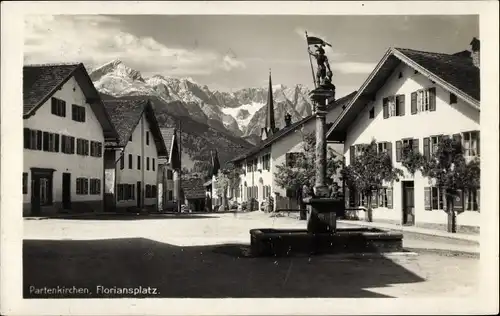 Ak Garmisch Partenkirchen in Oberbayern, Floriansplatz