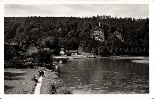 Ak Bad Karlshafen an der Weser, Hugenottenturm, Hessische Klippen