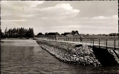 Ak Kollmar an der Niederelbe, Brücke, Strand