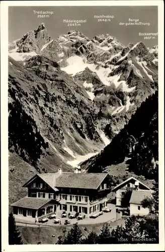 Ak Einödsbach Oberstdorf im Oberallgäu Schwaben, Gasthof und Pension Einödsbach, Bockkarkkopf