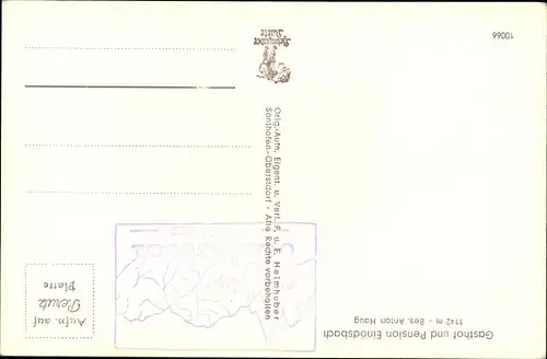 Ak Einödsbach Oberstdorf im Oberallgäu Schwaben, Gasthof und Pension Einödsbach, Bockkarkkopf