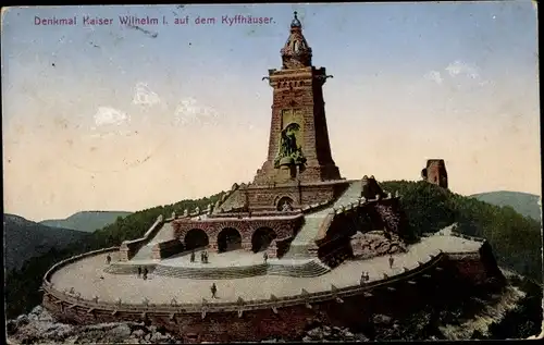 Ak Steinthaleben Kyffhäuserland in Thüringen, Kyffhäuser, Kaiser Wilhelm Denkmal