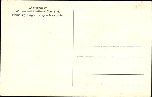 Ak Hamburg Mitte Altstadt, Alsterhaus, Jungfernstieg, Poststraße