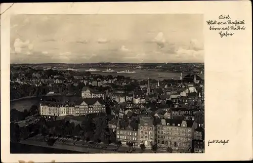 Ak Kiel Schleswig Holstein, Blick vom Rathausturm auf Stadt und Hafen