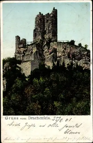 Ak Königswinter am Rhein, Drachenfels, Ruine