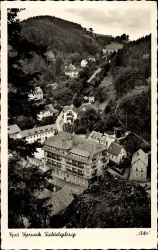 Ak Bad Berneck im Fichtelgebirge Bayern, Hotel Bube, Luftbild