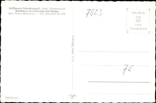 Ak Schenkenzell im Schwarzwald, Gasthof zur Sonne